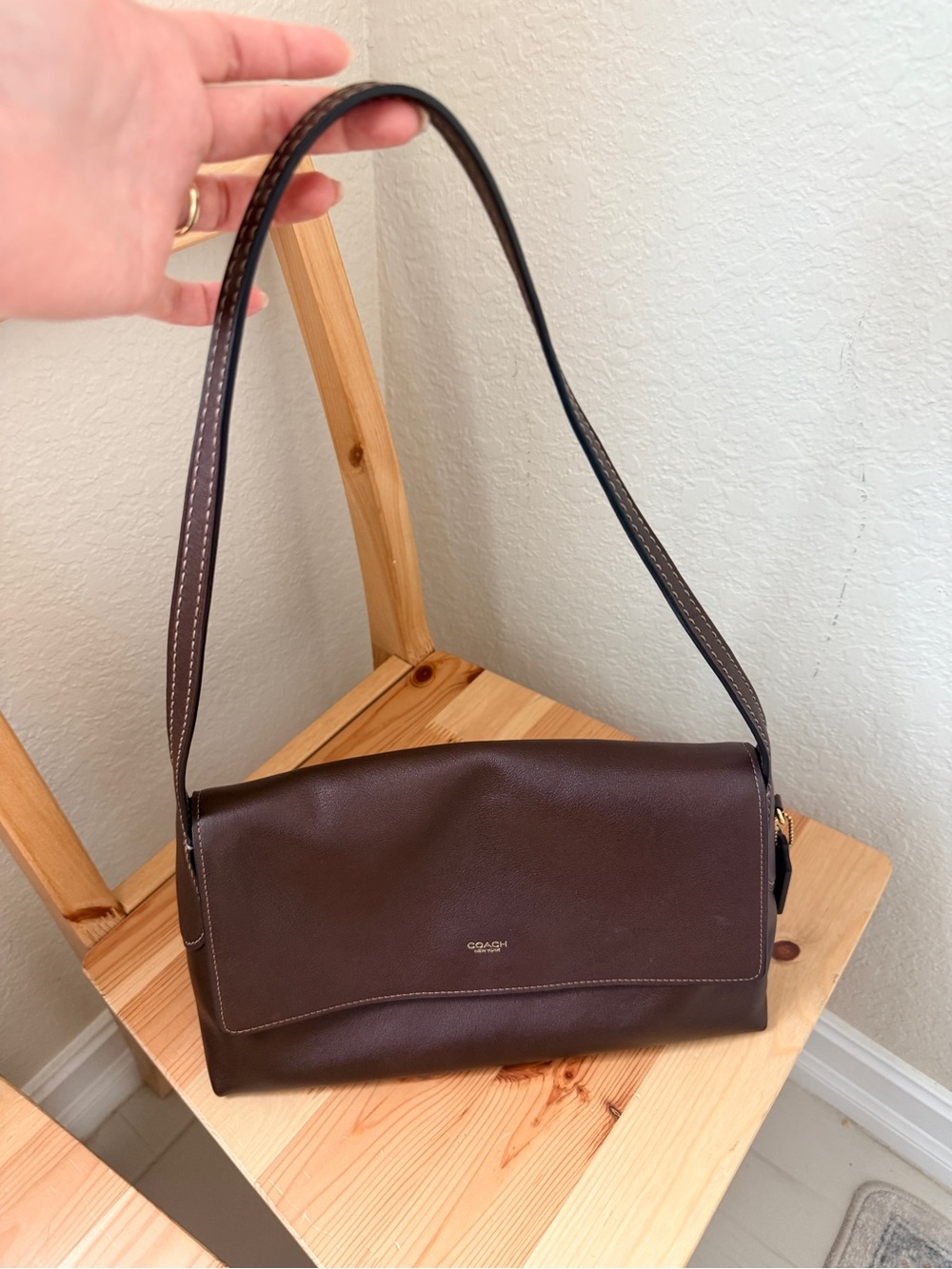 Coach Chelsea Shoulder Bag 30 Maple Natural Grain Leather CDS58